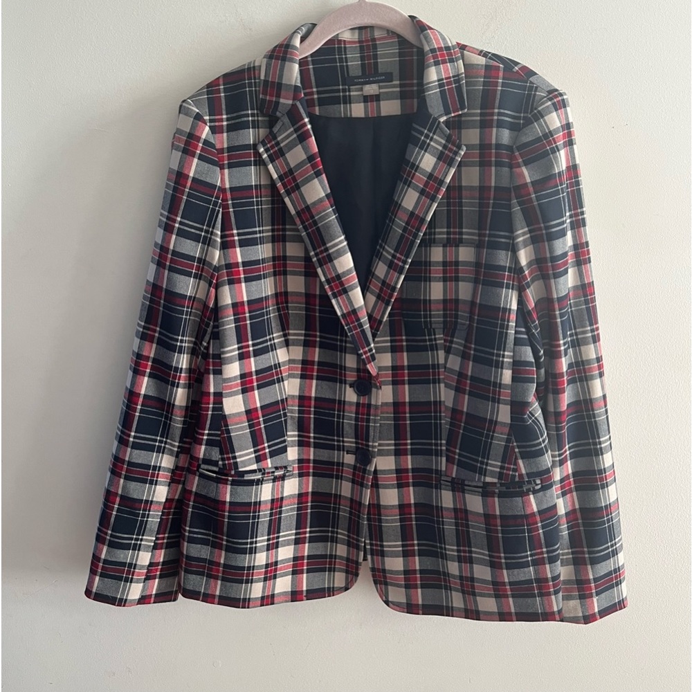 Tommy Hilfiger Plaid Blazer - Red, Blue, White
